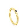 Anello con placcatura in oro 18 kt su argento e zaffiro blu Ring Mix