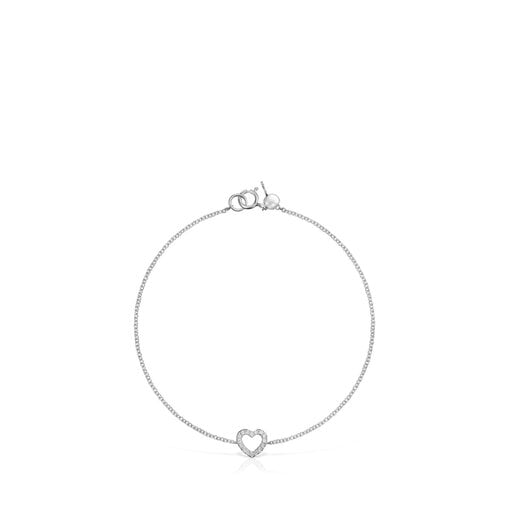 Pulsera corazón de oro blanco con diamantes Les Classiques