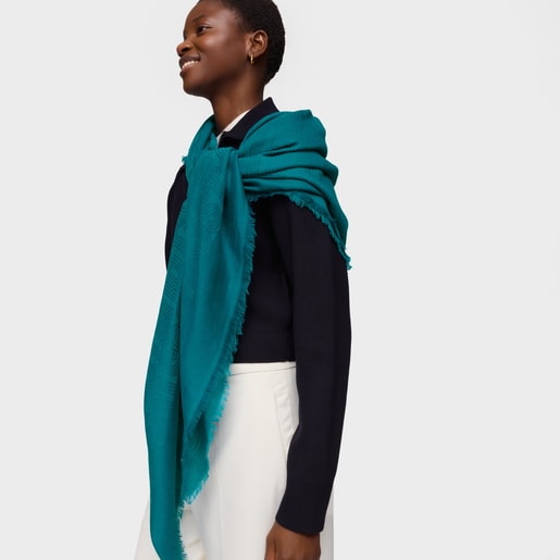 Pañuelo turquesa TOUS Silhouette Jacquard