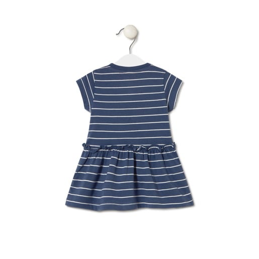 Stripy dress in Casual navy blue