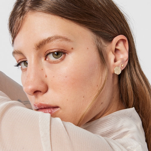 Aretes Nenufar de oro y diamantes