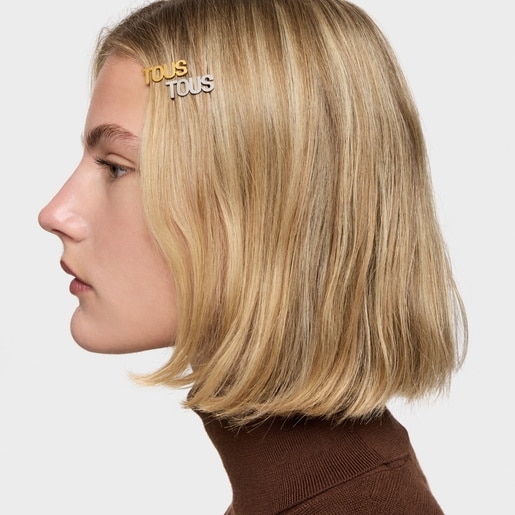 مشبك من الصلب المطلي بأيونات ذهبية اللون من تشكيلة Logo