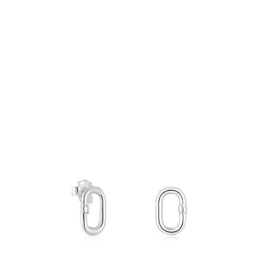 Small silver Earrings Hold Oval