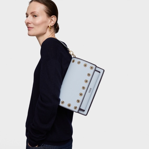 Bandolera mediana azul grisaceo Audree Trampantojo