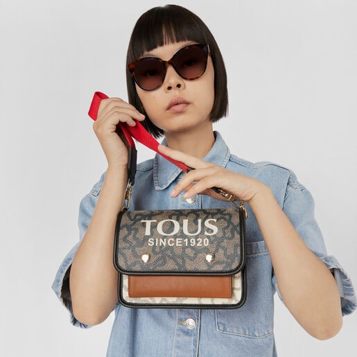 תיק צד Audree Kaos Icon בגודל קטן בצבעי שחור ובז'