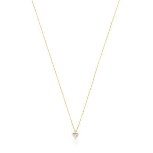 Gold San Valentín Necklace with diamonds and a heart motif