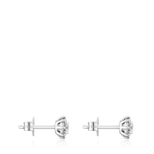 Pendientes pequeños de oro blanco y diamantes 0,20 ct Les Classiques