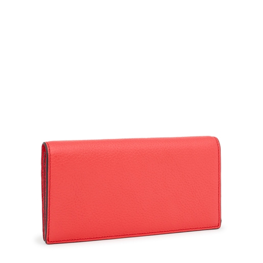 Flat coral-colored leather TOUS Balloon Wallet | TOUS