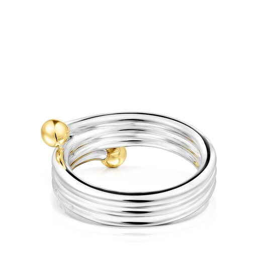 Silver and silver vermeil St. Tropez Triple ring