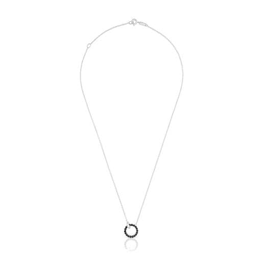 Silver Necklace with black spinel TOUS Straight