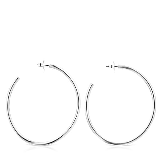 Silver Hav wave-shaped Hoop earrings