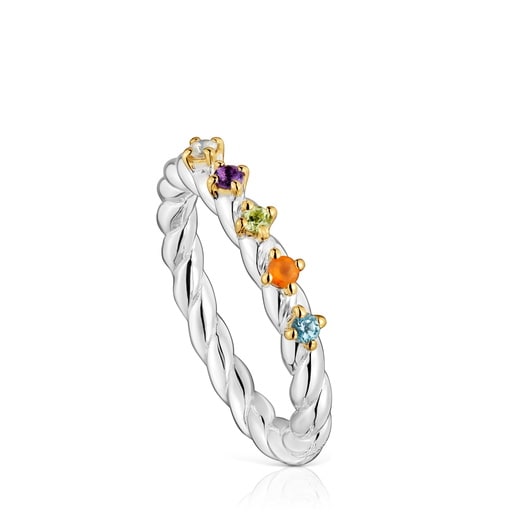 Small two-tone and gemstones Ring Sugar Party