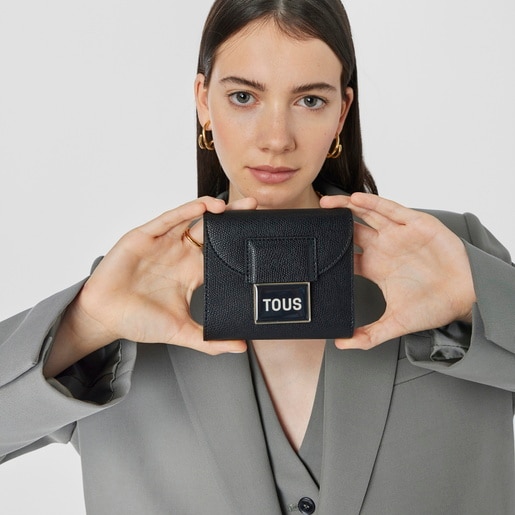 Black TOUS Sylvia Flap Card wallet