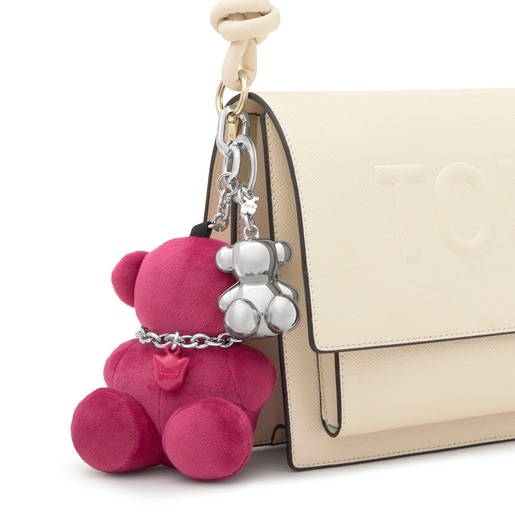 Pink key ring Bold Bear Velvet