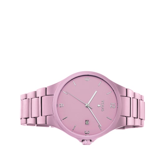 Uhr Motion Aluminium aus rosa eloxiertem Aluminium