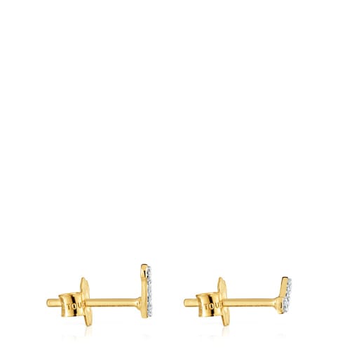 Aretes tira de oro y diamantes 0,09 ct Les Classiques