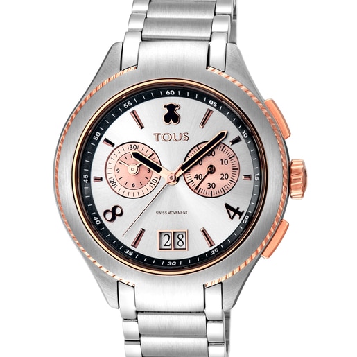 Reloj ST bicolor de acero/IP rosado