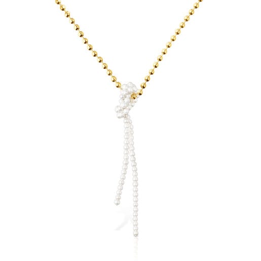 Silver vermeil Gloss Necklace with cultured pearls | TOUS