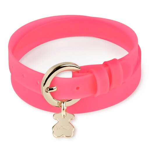 Doble bracelet Tous Rubber rosa