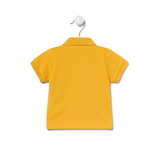 Boys Casual pique fabric polo shirt in mustard