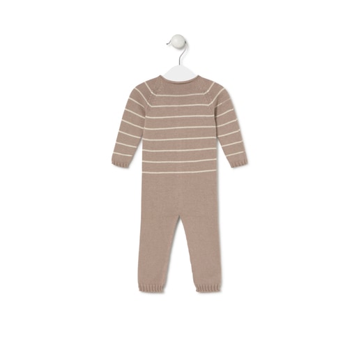 Footless baby playsuit in Tricot pink