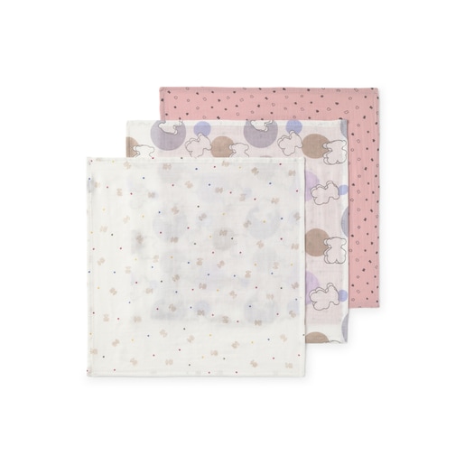 Muselina pack de 3 MMuse rosa