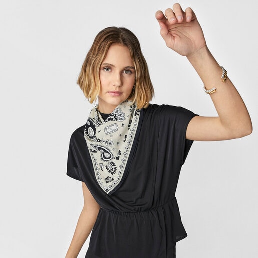 Beige TOUS Gems Bandana scarf
