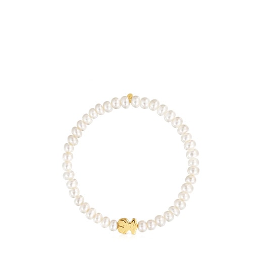 Gold Sweet Dolls Bracelet with pearls and Bear motif