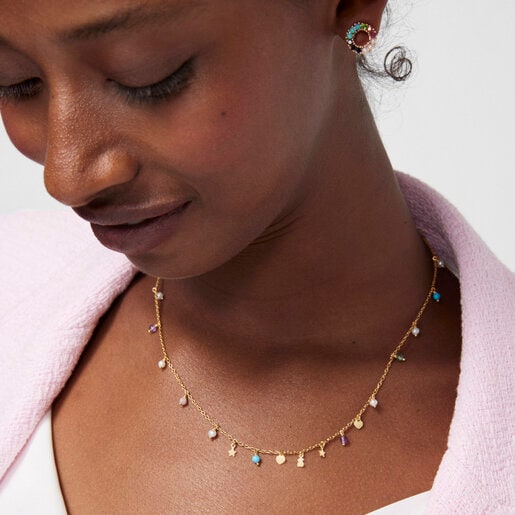 Silver Vermeil Cool Joy Necklace with Gemstones | TOUS