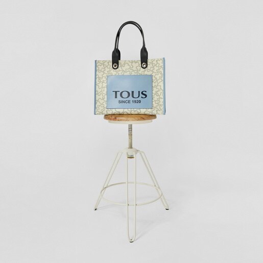 Shopping grande beige y azul Amaya Kaos Icon