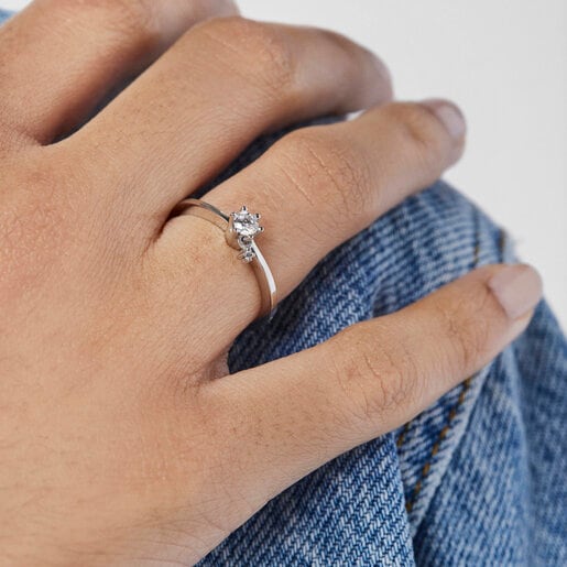White Gold TOUS Les Classiques Ring with Diamond. 0.15ct