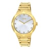 Analogue watch with gold-colored IPG steel wristband Karat Round