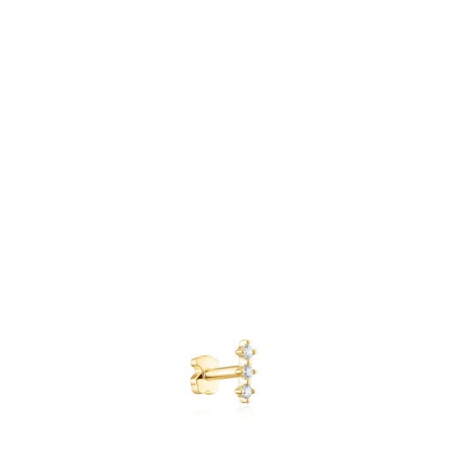 Gold strip Ear piercing with diamonds Les Classiques