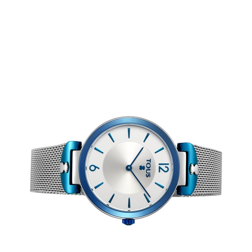 Two-tone blue steel/IP S-Mesh Watch