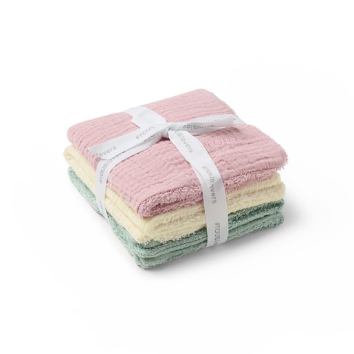 Set of 3 SMuse mini baby muslins in pink