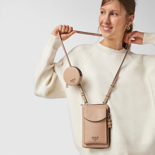 Taupe T Pop Cell phone cover and Hanging wallet