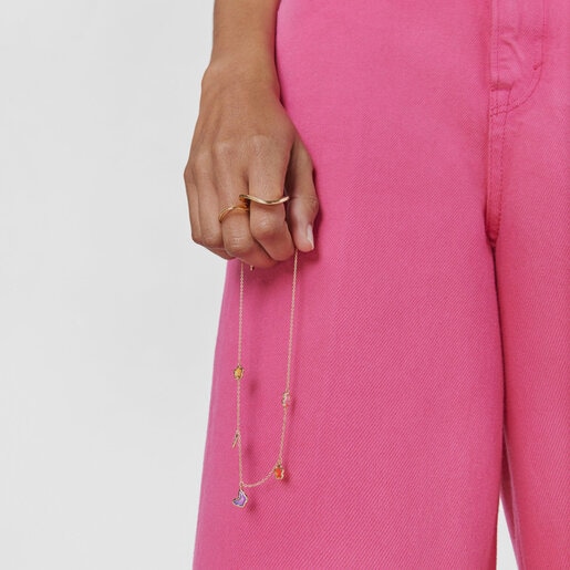 モチーフ付きゴールドコーティング シルバーのネックレスGregal