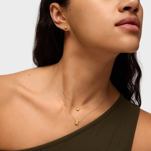 Short gold Necklace with mm bear motif Sweet Dolls