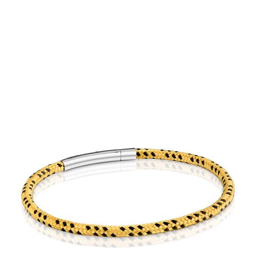 Pulsera con cordón amarillo y acero TOUS Basics