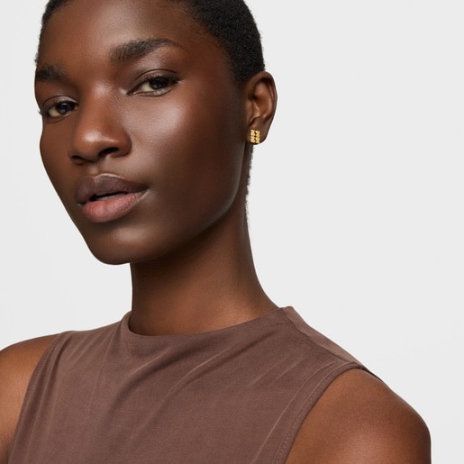 18ktゴールドコーティング・シルバーのピアス TOUS Sweet 40s