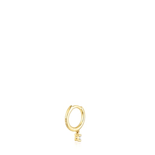 Gold TOUS Basics Hoop earring with diamond | TOUS