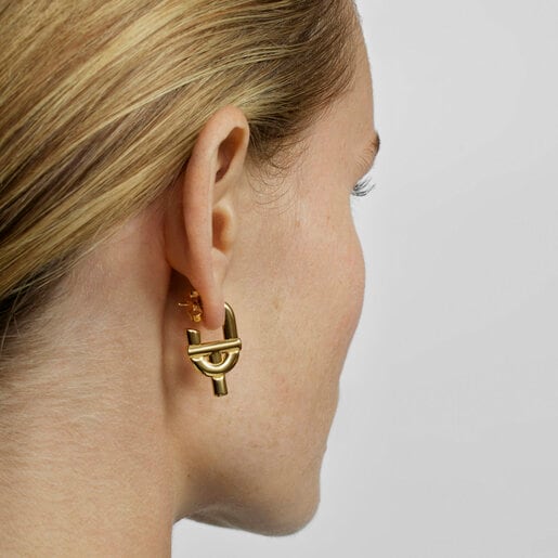 Large TOUS MANIFESTO Earrings with 18kt gold plating over silver