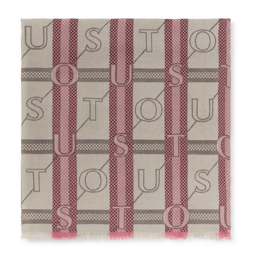 Foulard TOUS Legacy Jacquard bege e rosa