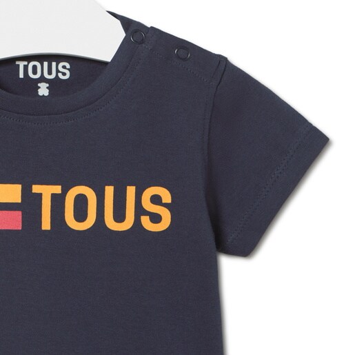 T-shirt with rear Bold Bear in Casual navy blue