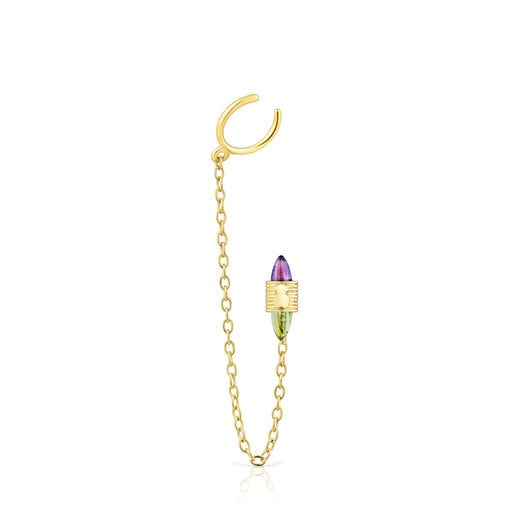 Gold Lure Chain earcuff with gemstones | TOUS