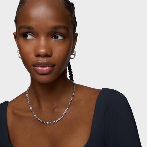 Short steel Necklace with bear motifs TOUS Carrusel