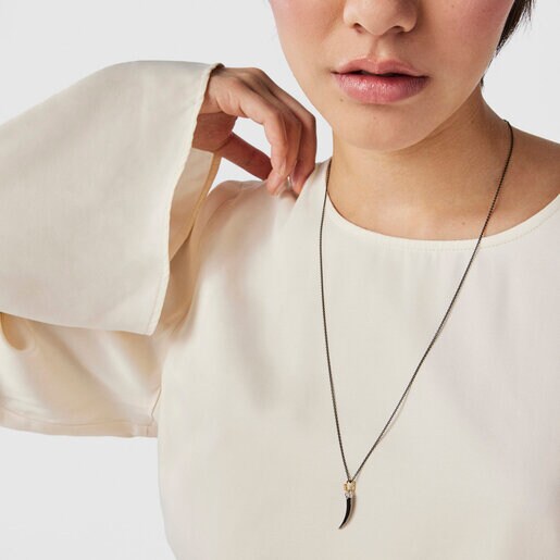 תליון גוד וייבס קרן כסף מושחר וורמייל