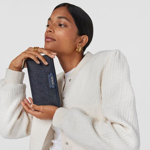 Medium navy blue Script Day wallet