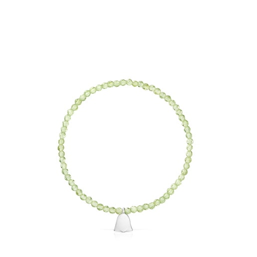 Pulsera elástica con peridoto y tulipán de plata TOUS Motivos