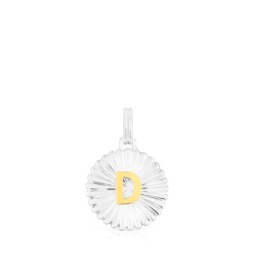Silver and silver vermeil TOUS Alphabet letter D medallion Pendant